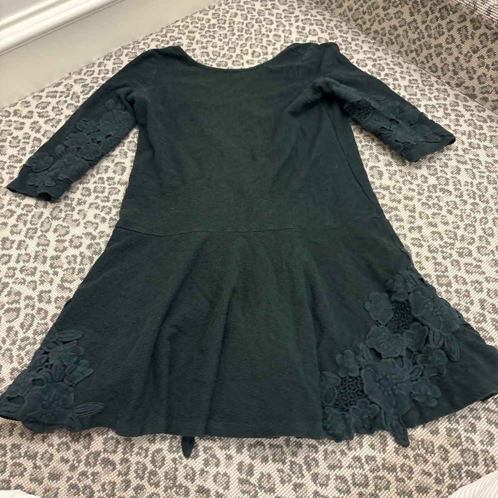 Maeve by Anthropologie forest green Dress with Floral Accents